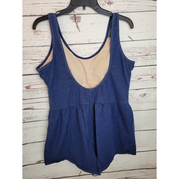 Blair Blue Embroidered Floral One Piece Bathing Suit Swimsuit Women's Size 18W - Picture 2 of 10